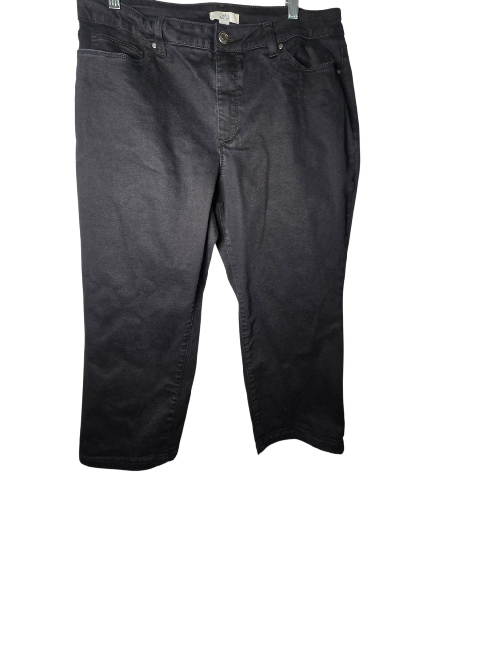 Croft & Barrow Black Capri Jeans High Rise Stretch Denim Size 16